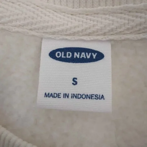 Old Navy California Flowers French Terry Blouson Sleeve White Sweatshirt Size Sm - Picture 6 of 7